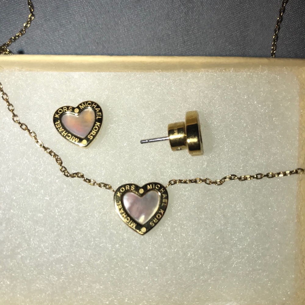 Michael Kors Heart Necklace and Earrings